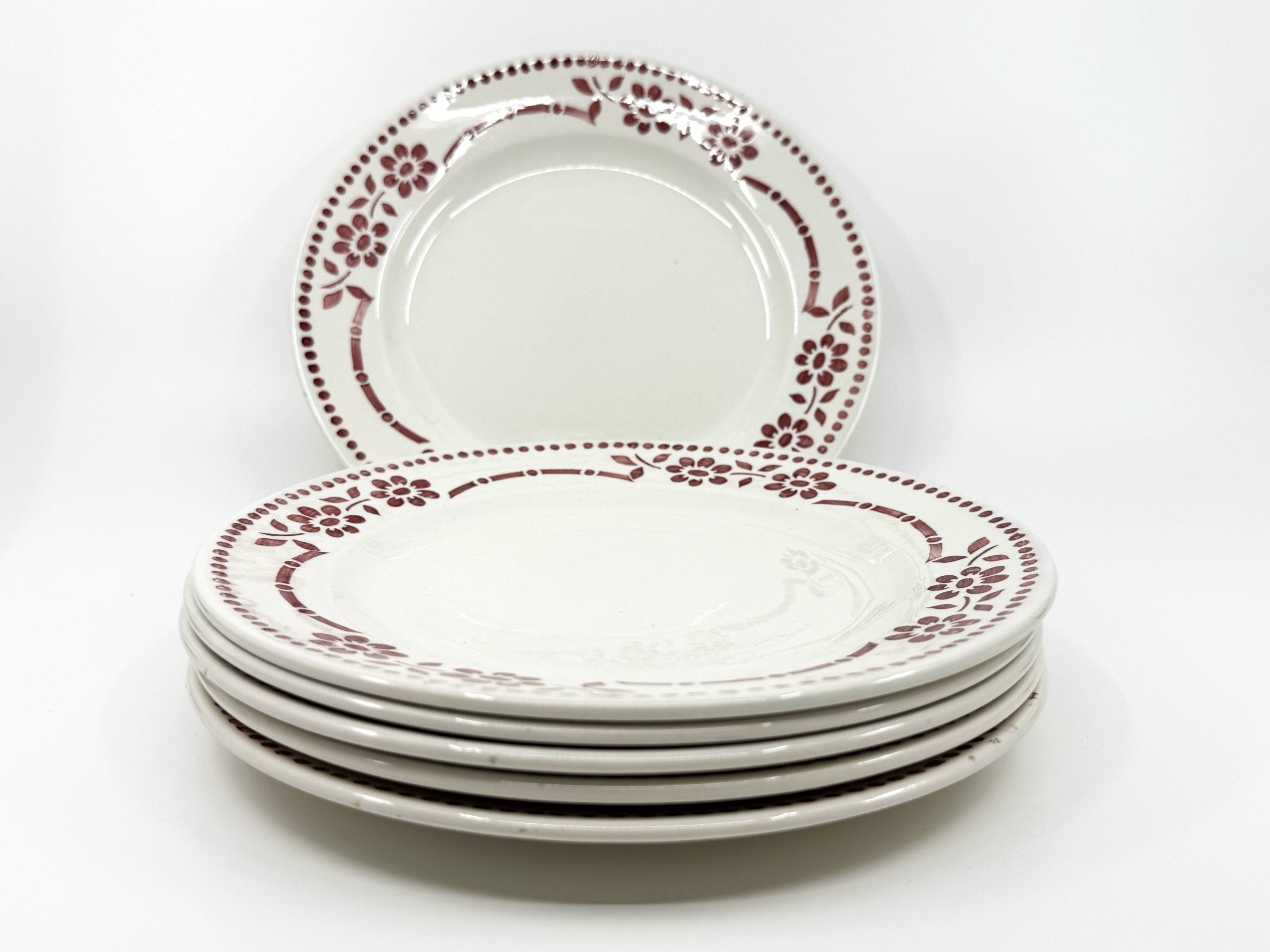 6 assiettes à dessert • Digoin Sarreguemines • 1920-1950