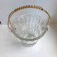Glass and gold metal ice bucket 60s-70s