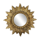 Miroir en résine en forme de soleil doré avec miroir convexe, France, années 1960.