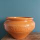 Cache pot, pot de fleurs, jardinière en terre cuite émaillée