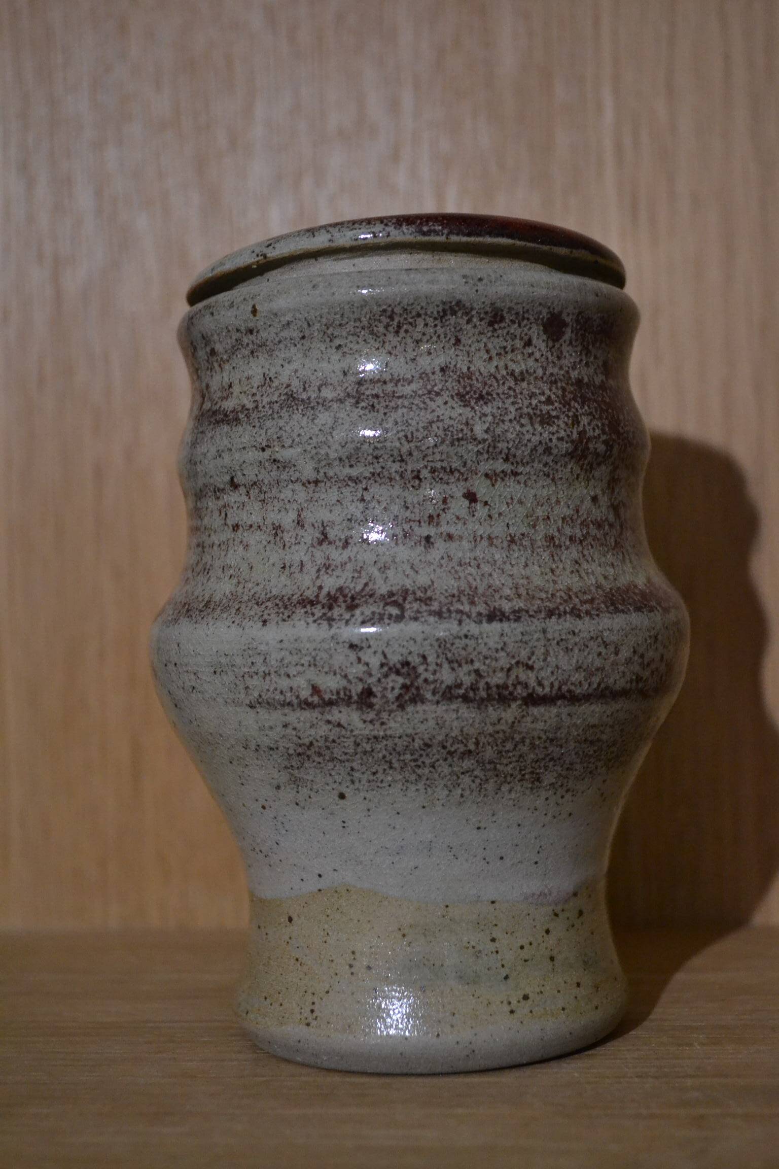 Stoneware candy dish signed