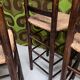 Lot of 6 stools with woven straw seats, chalet style 1970.