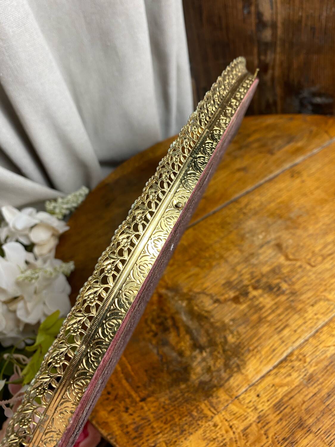 Brass mirror tray