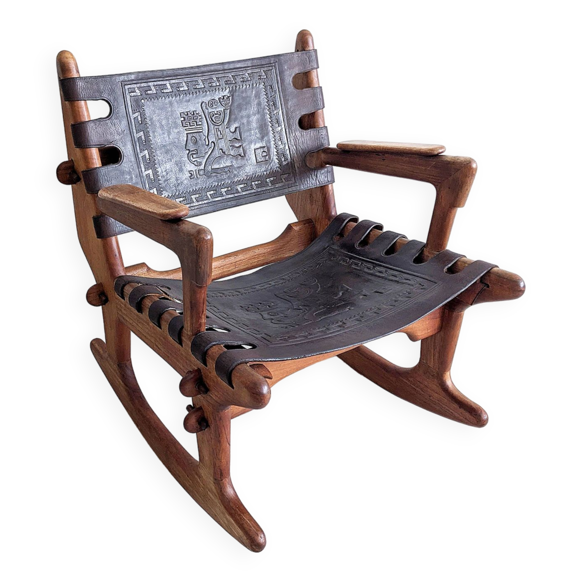 Sculptural Rocking Chair by Angel Pazmiño for Muebles de Estilo 1960's