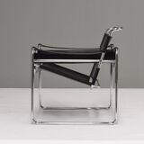 Wassily chair by Marcel Breuer in black leather 1970