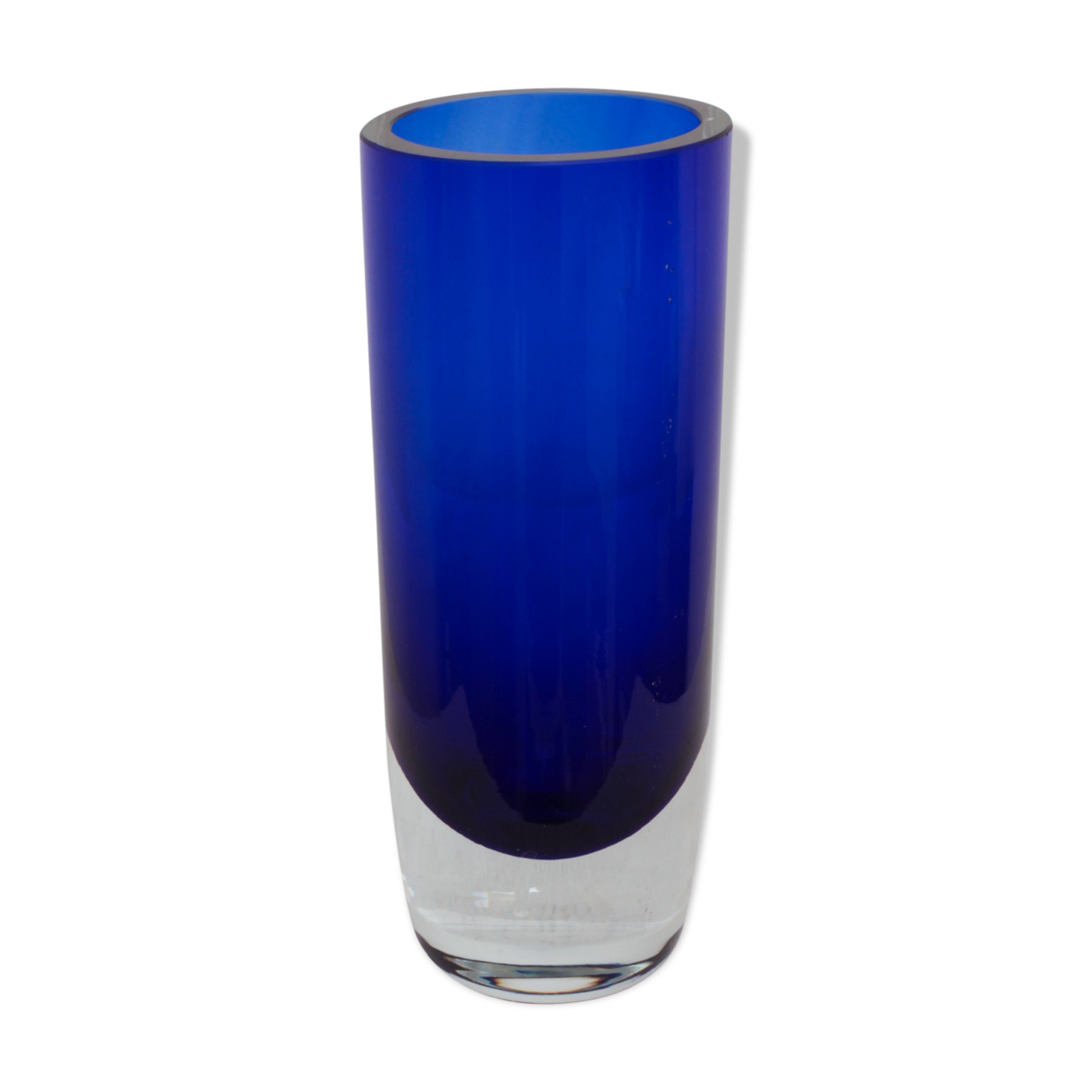 Thick blue glass vase