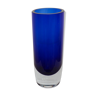 Vase verre bleu épais