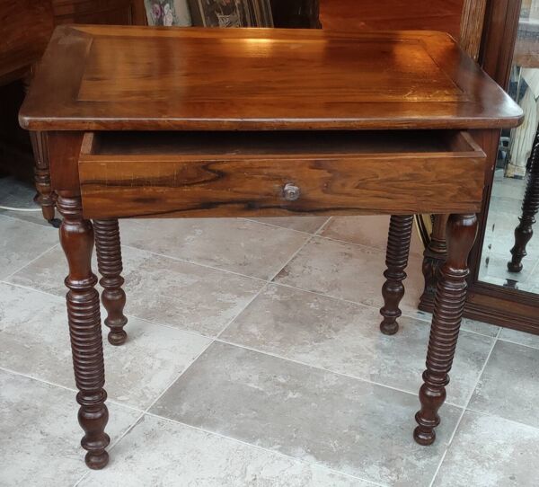 Ancien bureau table d'appoint/1 tiroir/pieds bois tourné