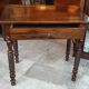 Old office side table/1 drawer/turned wood feet