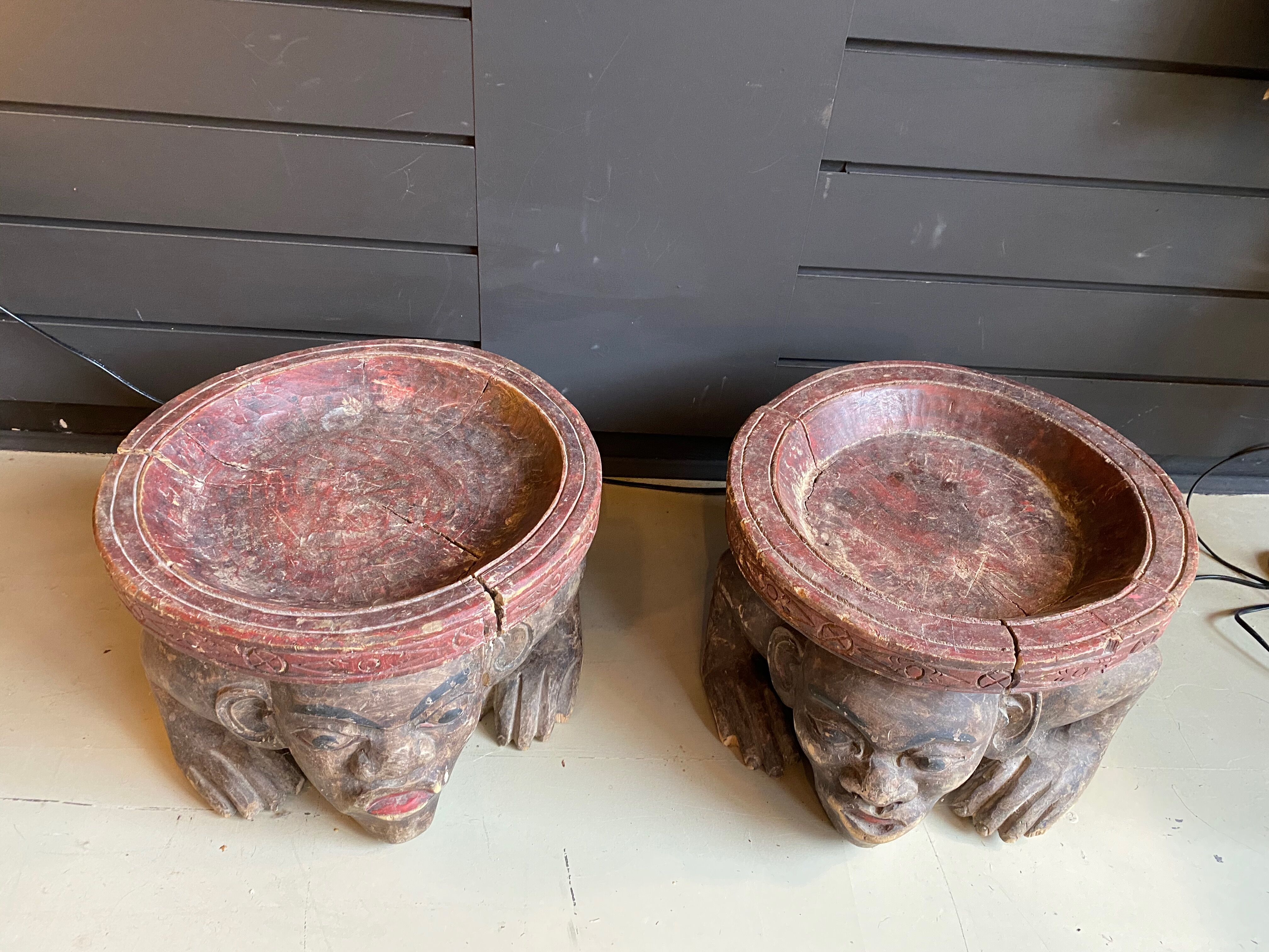 Pair of African stools