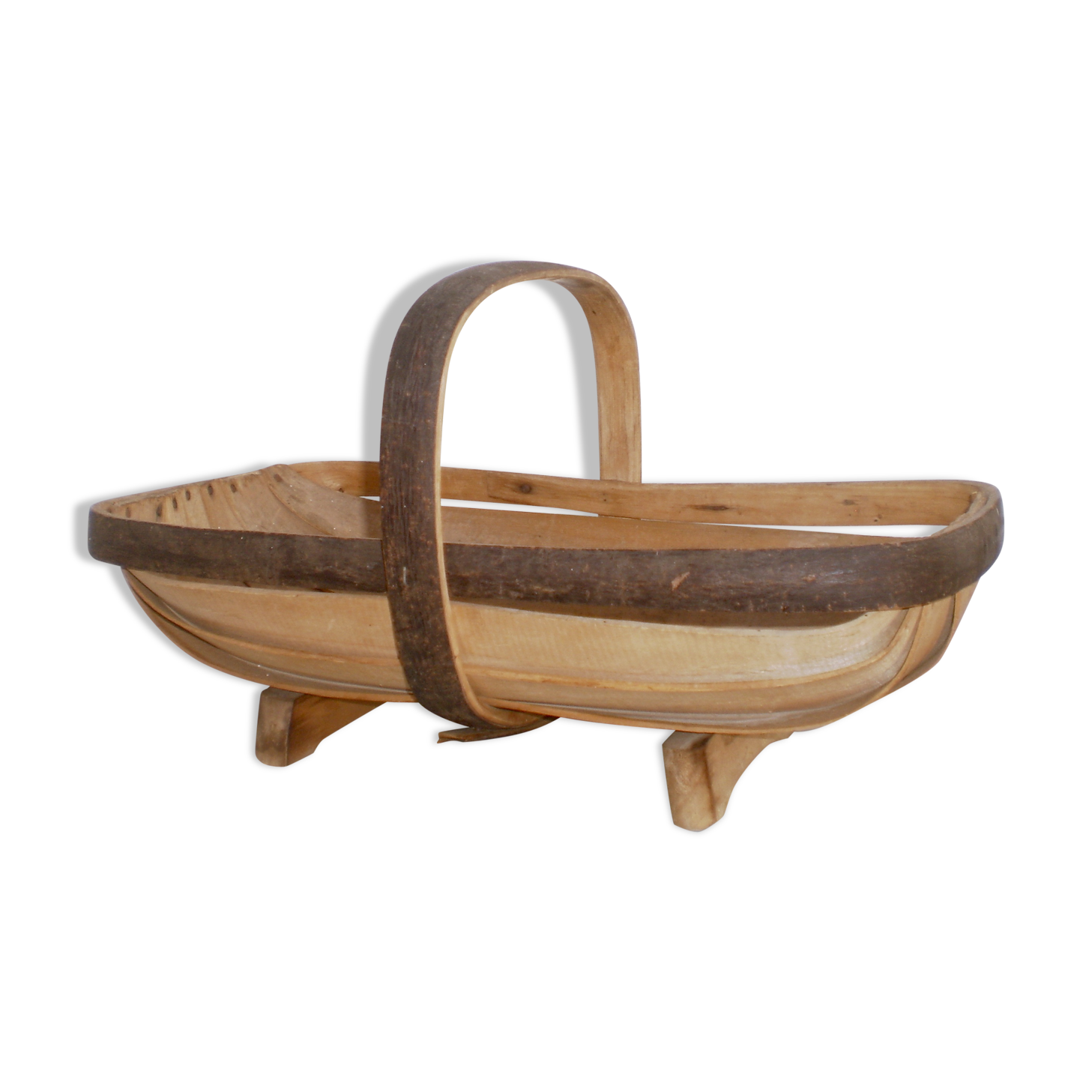 Flowers cut english old wooden basket