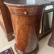 Rare Somno with drawer, Empire period Cuban mahogany and superb grooved marble.