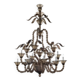 Handcrafted Modern Fumé Murano Glass Chandelier – Ca’ Rezzonico Collection