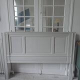Headboard from the 1930s for a 160 bed in pearl gray patinated solid oak