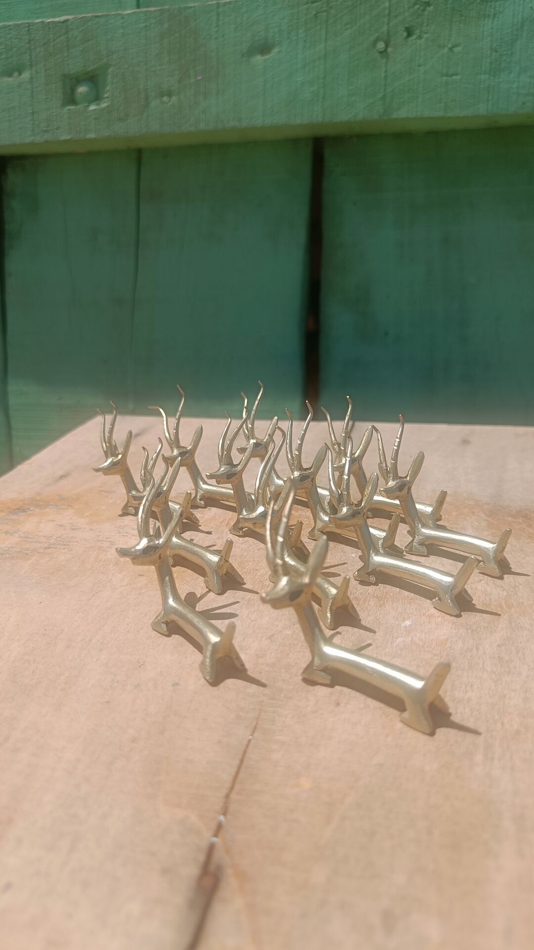 Solid brass knife holder gazelle antelope