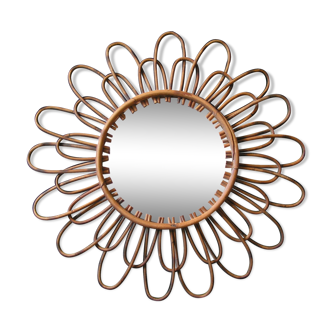 Rattan sun mirror 60s diameter 55cm