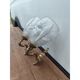 Pair of brass wall lights and glass paste.