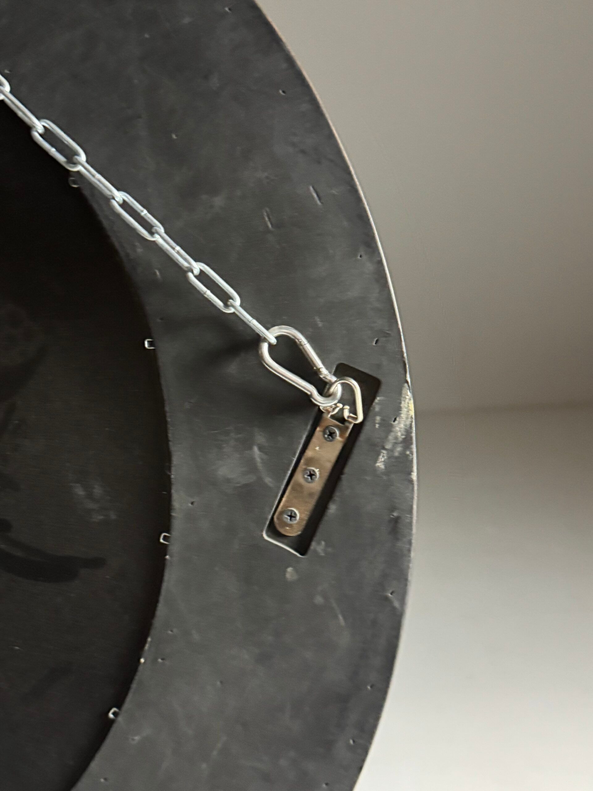 Miroir rond noir vintage