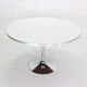 Börje johanson round white & chrome "tulip" dinning table, 1968 sweden