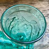 Ensemble de 4 coupes en verre moulé bleu