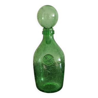 BIOT green blown glass bottle/bottle 24cm