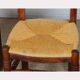 Set of 4 wooden chairs with rush seats, French work, 1940.