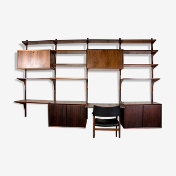 Danish modular shelf in Rio Rosewood by Poul Cadovius 1960