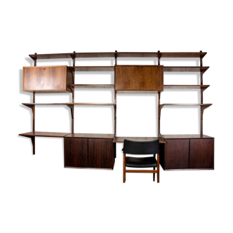 Danish modular shelf in Rio Rosewood by Poul Cadovius 1960