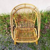 Rattan armchair design 1960 vintage
