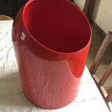Vintage red paper bin MAKIO HASUIKE Gedy Italy