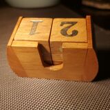 Perpetual wooden cube calendar - 1950s