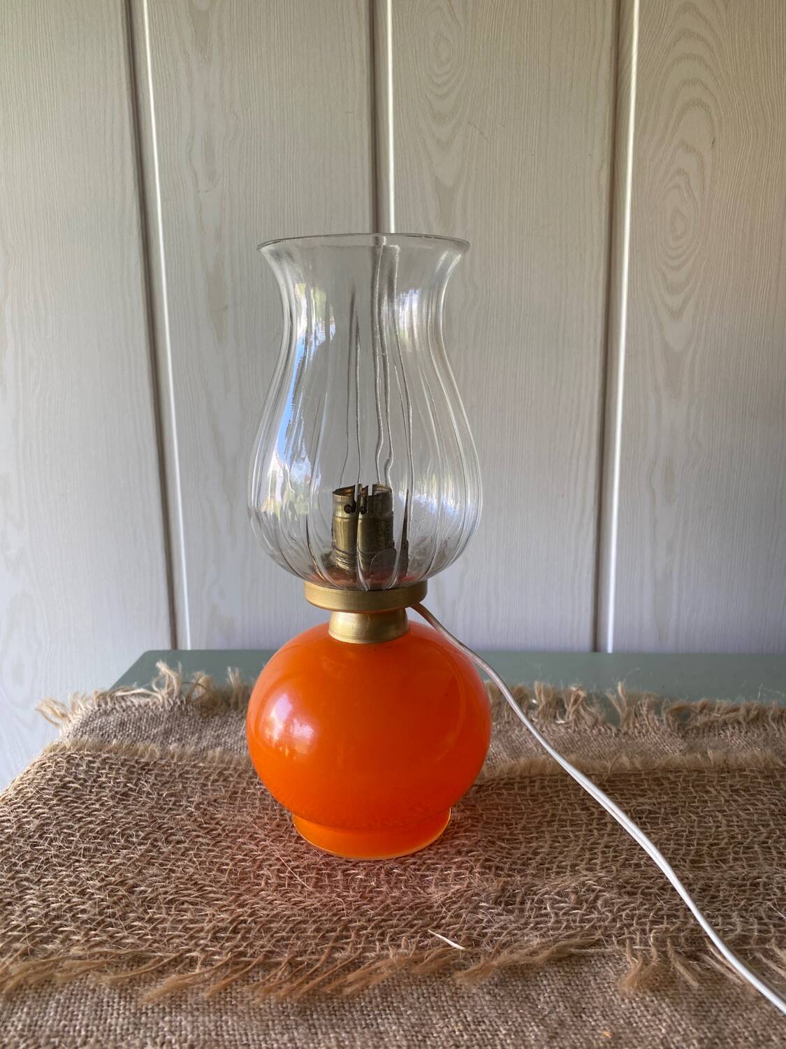 Petite lampe orange vintage