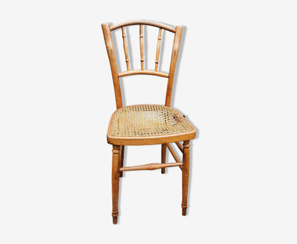 Ancienne chaise de bistrot, cannage, 1900