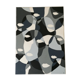 Tableau peinture acrylique Visages bleus