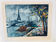 Old colour etching – View of Paris and the Eiffel Tower