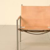 Pair of "SZ02" armchairs in natural beige leather by Martin Visser for Spectru