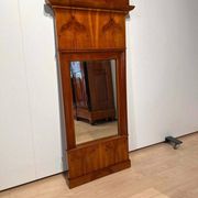Biedermeier Wall Mirror in Cherrywood Veneer, South Germany, 1830s