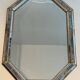 Octagonal Faceted Mirror with Brass Garlands — French Work, Glass