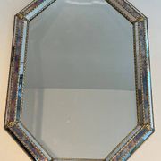 Miroir Octogonal à Facettes et Guirlandes de Laiton — Travail Français, Ver