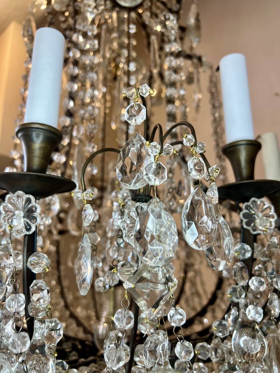 Grand lustre cage italien