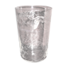 Old water glass in Saint-Louis crystal engraved with acid 1908