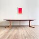 Grande table à manger scandinave vintage en teck massif, Danemark, 1970