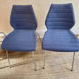 Pair of Kartell Mauï Soft grey chairs, designed by Vico Magistretti