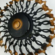1960s SCONCE mid century sunburst brutalist black iron and copper colored