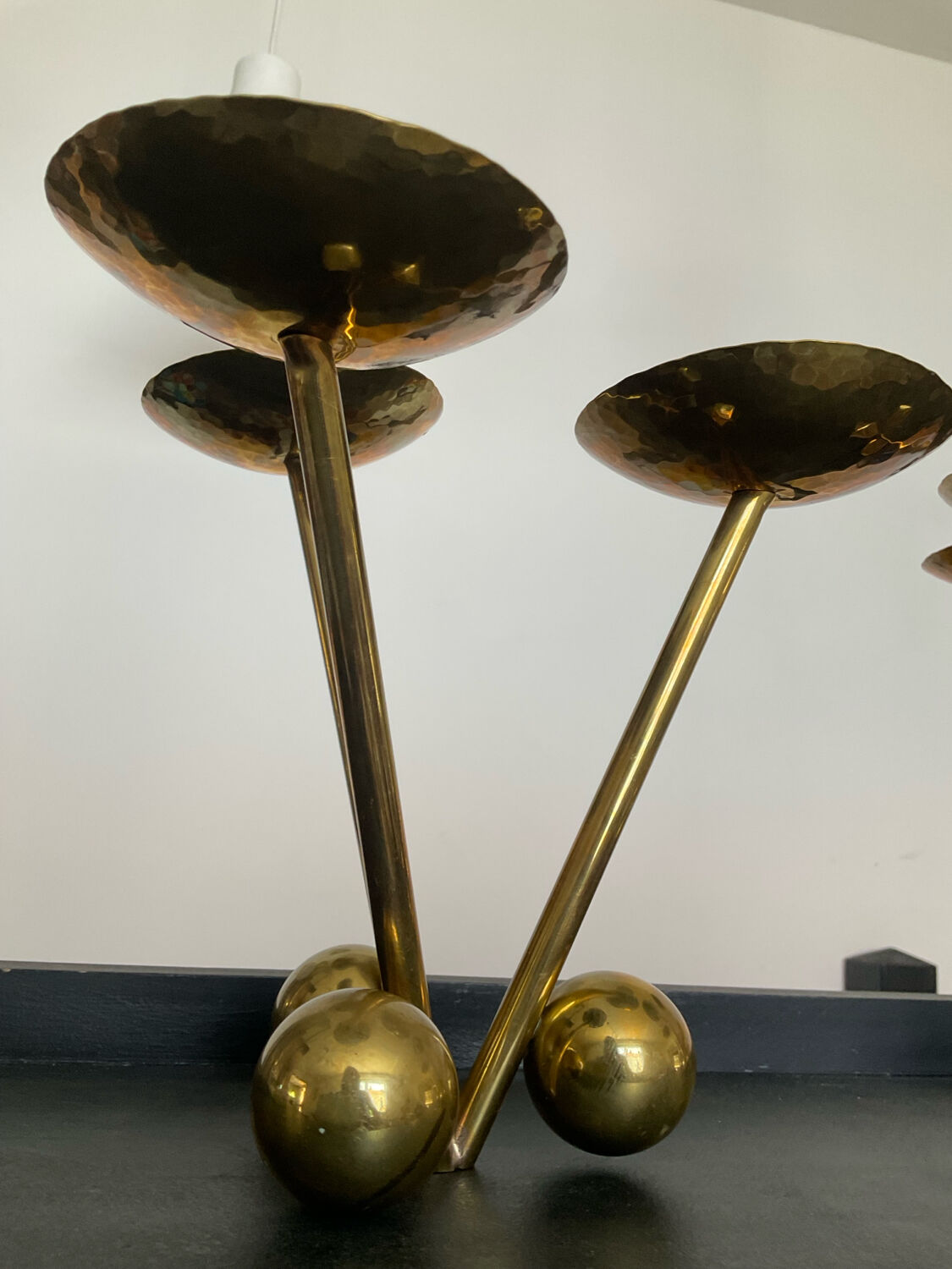 Pair of modernist bronze candlesticks