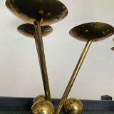Pair of modernist bronze candlesticks
