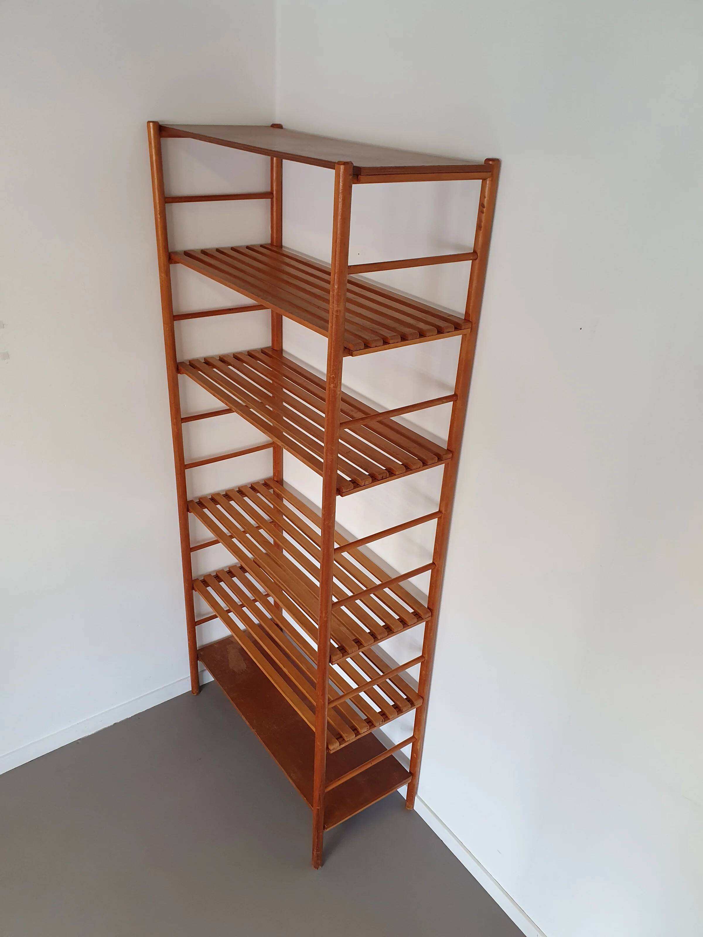 Vintage stick cabinet from the 50s/60s, 180 x 80 x 37 cm