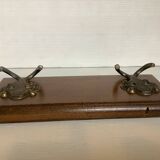 Wooden coat rack with two hooks