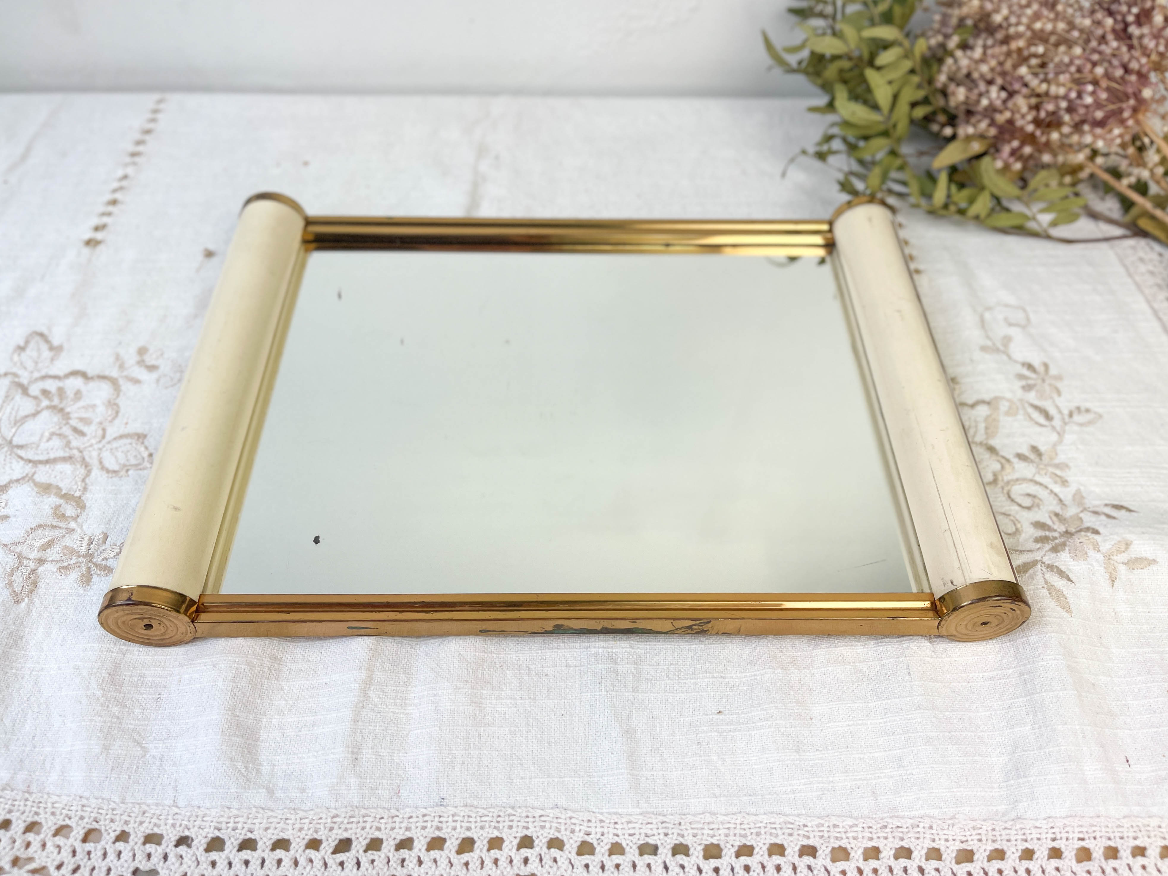 Durinox Oxydor roller mirror serving tray Art Deco style
