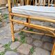 1960s beige rattan and cotton bench